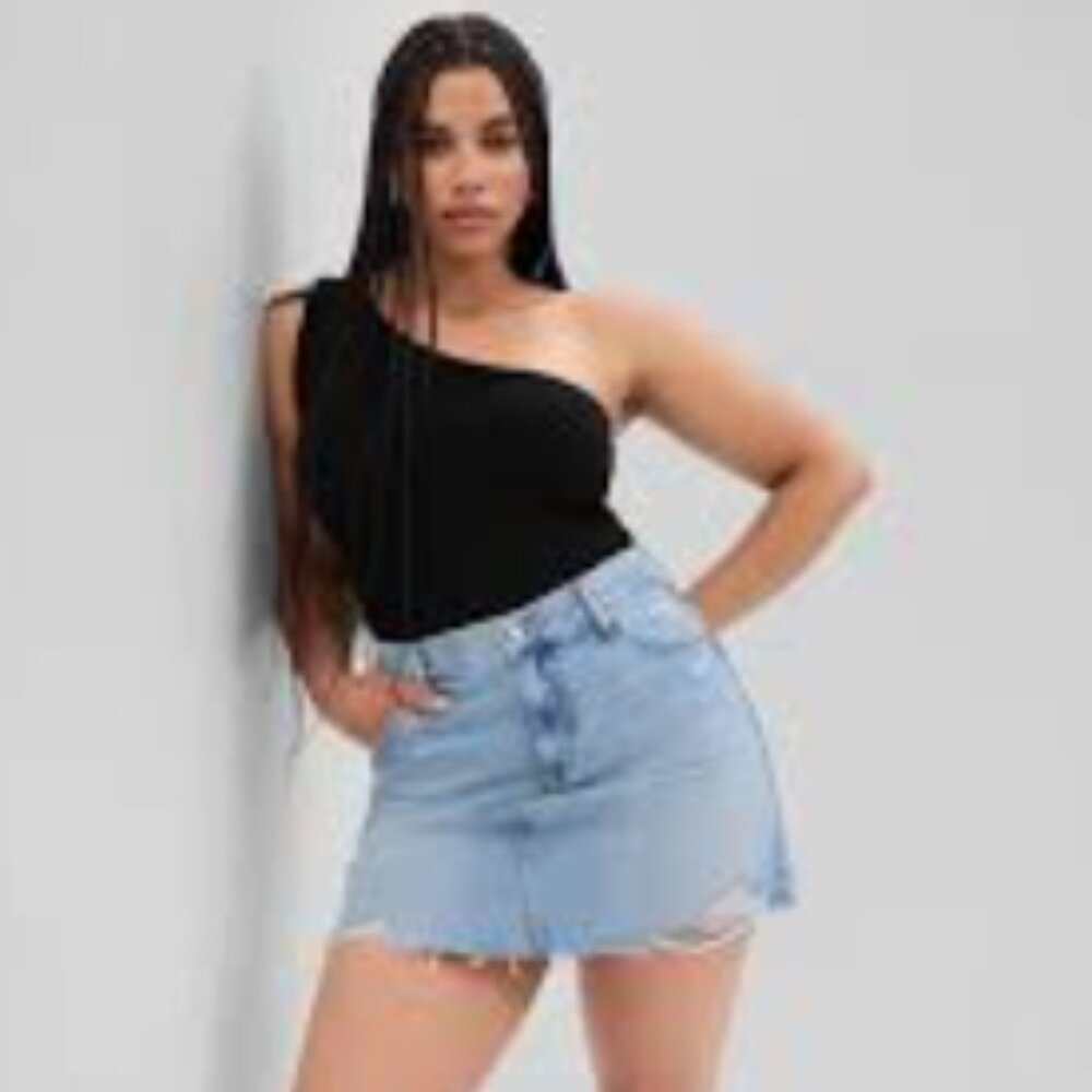 NWT GAP One Shoulder Ribbed Tank Top Black NWT Size XXL Retro Y2K 90s